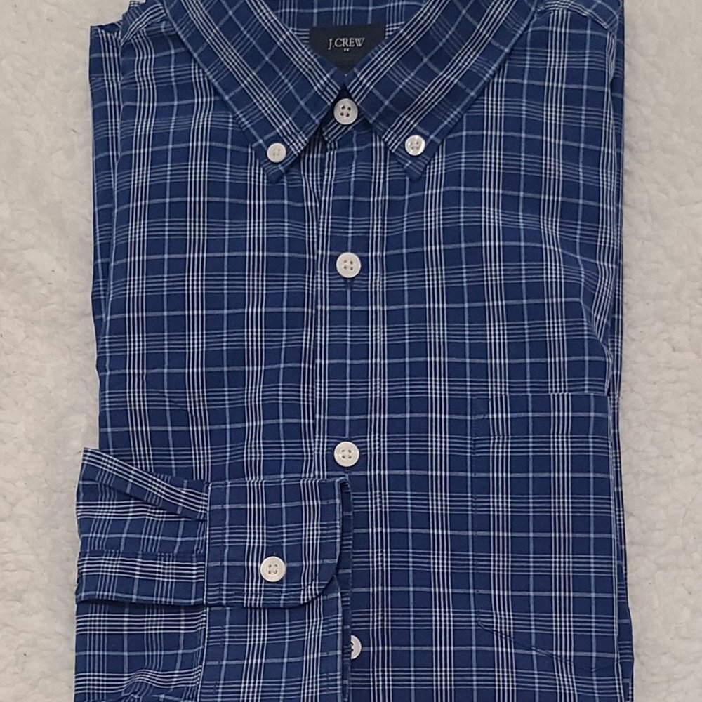 J. Crew Men's Long Sleeve Button Down Plaid Size Medium Shirt SU